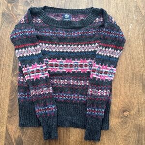 American Eagle Sz Med Wool Multicolor Patterned Nordic Sweater